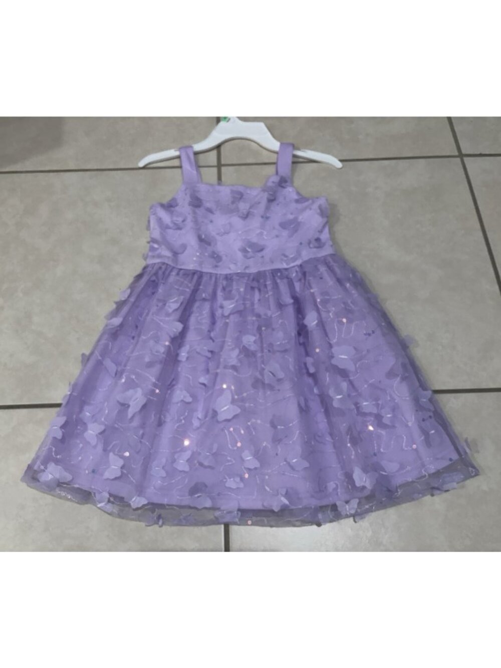 The Children’s Place Girls Sz 8 Lavender Party Dress Butterflies